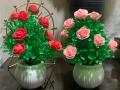 Beautiful Flower Pots Withh Fomic Roses. 