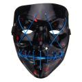LED Light up Flash EL Wire DJ Party Raver Scary Mask Halloween Costume Cosplay Blue. 