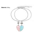 Carat Friendship Necklaces All Match Sequin Heart Broken Necklaces Bracelets. 