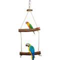 Bird Parrot Hanging Toy, Natural Wooden Perches Stand, Cotton Rope Hanging Toy, Best for Large and Medium Parrots and Birds. 
