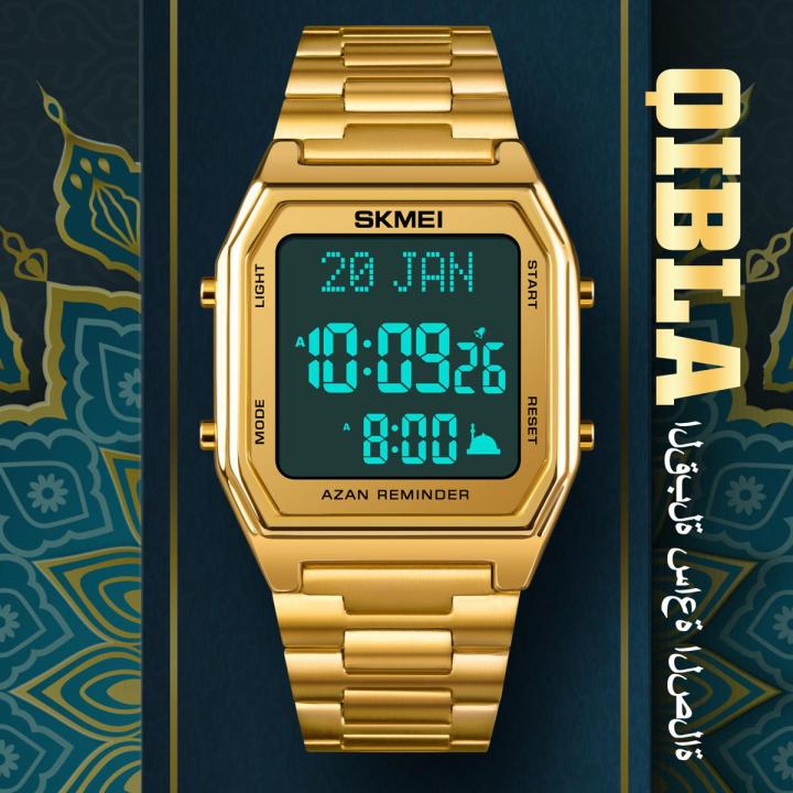 SKMEI Qibla Direction Indicator Sports Fashion Waterproof Alarm Clock Luminous Stopwatch For Men & Women-1763