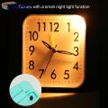 Small Bedside Clock Silent Battery Powered Alarm Clock with Night Light Perfect for Heavy Sleepers Kids Elderly Easy to Read Travel Friendly Compact Alarm Clock. 
