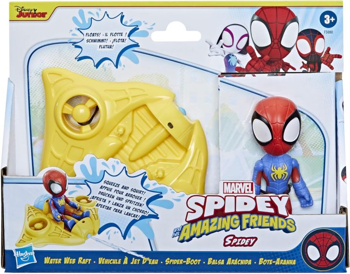 Hasbro Marvel Spidey and His Amazing Friends Spidey Water Web Raft, Preschool Water Toy F5080