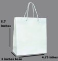White Gift Bags 5.7 x 4.75 x 3 inches Kraft Paper Bags with Handles Bulk, Gift Bags Medium Shopping Retail Merchandise Wedding Party Favor Bags, Paper Grocery Bags Sacks Recyclable. 