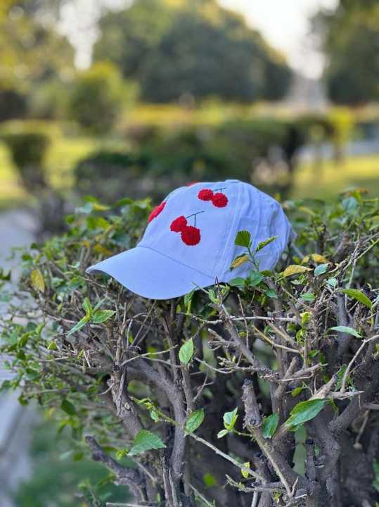 Pintresty Embroidered Cherry Cap for Girls