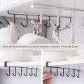 Under Cabinet Storage Rack Organizer 6 Hooks Kitchen Cupboard Shelf Coffee Cup Mug Holder Multifunction Hanging Racks Hanger. 