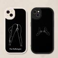 Couple Minimalist Line Phone Case For IPhone 14 Pro Max 13 11 12 XR XS 7 8 Plus Lambskin Silicone Soft Mobile Phones Coque. 