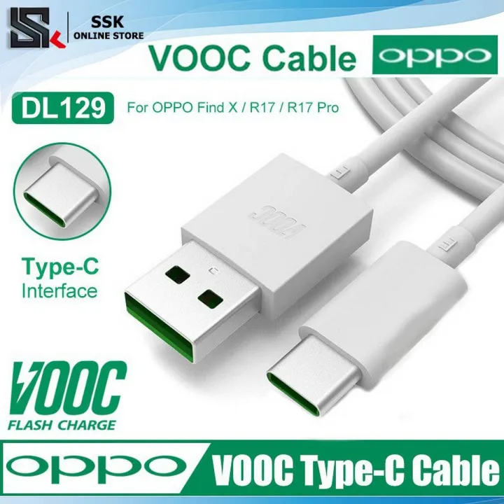 2020RENO OPPO A9 2020 SUPER VOOC TYPE-C DATA CABLE 3.0 CHARGING ORIGINAL FOR OPPO Find X / R17 / R17 Pro (10V/5A)