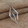 【happy one】Game Skyrim Necklace Dragon Pendant Necklace Vintage Drop Statement Necklaces. 