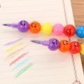 5*7 Color Crayons Cartoon Smiley Face Expression Candy Gourd Pen Children Students Painting Stationery School Office Supplies. 