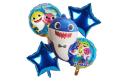 5-Pcs Baby Shark Cartoon Foil Balloon Set For Birthday Party Decorations. 
