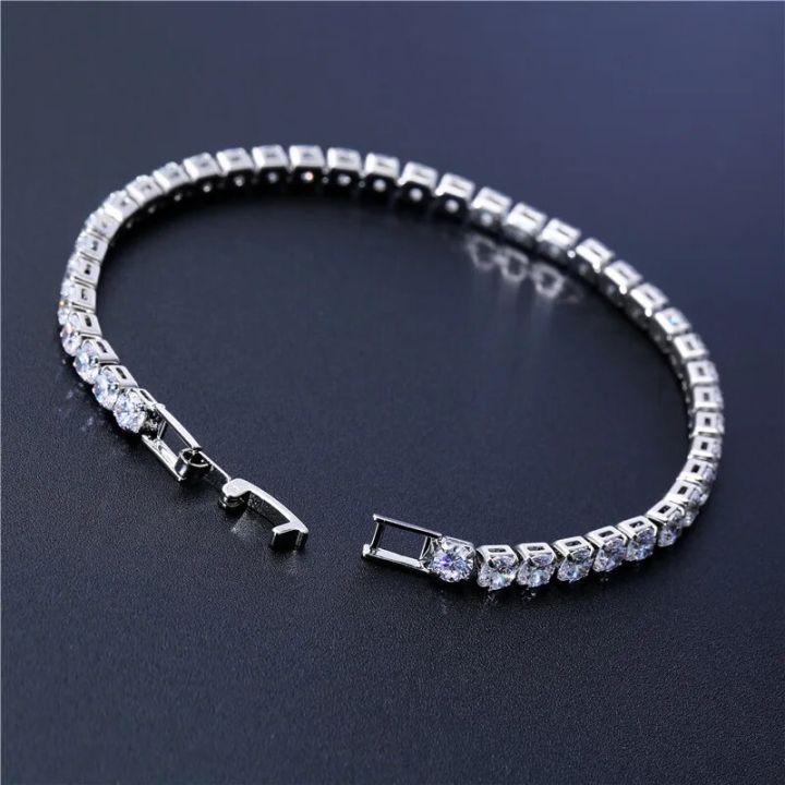 【shenggangshangmao001】SIPENGJEL 4 mm Cubic Zircon Tennis Bracelets For Women TemperamenIced Out Round Stone Hand Chain Jewelry