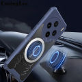 For Vivo X100 case Hard Clear Transparent Shockproof Car Holder Adsorb Hollow Out Ring Back Cover For Vivo X100 Pro Back cover Phone Cases. 