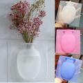 3 Pack Silicone Vase Sticker Flower Wall Vase Refrigerator Glass No Trace Sticker Magic Rubber Wall Hanging Vase Flower Pot House Decor. 