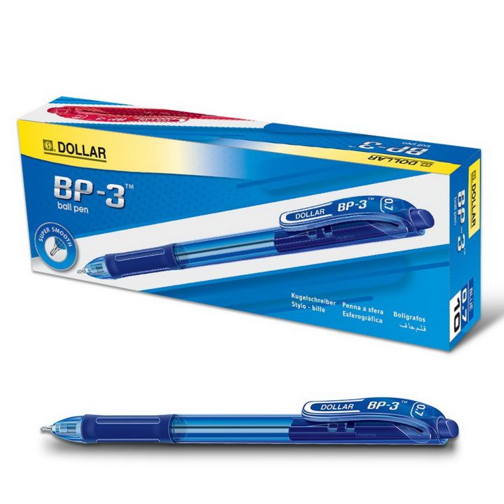 Dollar BP3 Ballpoint Pen 0.7mm – Pack of 10 Smooth Writing Pens | Dollar Ball Pen for Office, School, & Home Use | Reliable & Comfortable Grip Ballpoint Pens | Dollar Pens | Dollar BP3 Pen