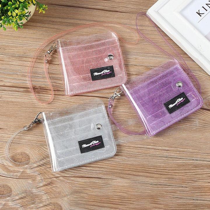 Transparent Women Purse PVC Clear Jelly Bag Mini Money Wallet Card Holder Clear Wallet Ladies Purse Wallet Jelly Card Holder