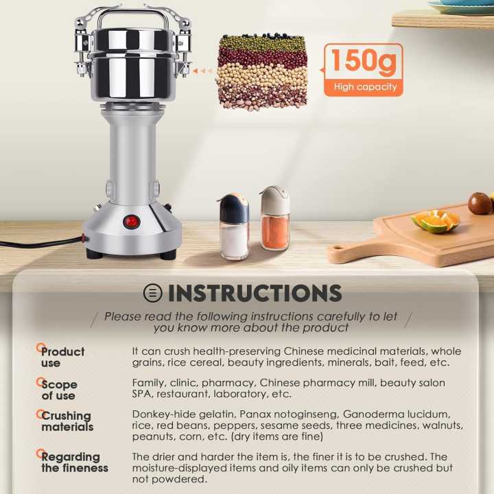Electric%20Grain%20Grinder%20150g%20Spice%20Grinder%20Food%20Mills%20High%20Speed%20Spice%20Herb%20Grinder%20Pulverizer%20with%203%20Blades%20Stainless%20Steel%20Powder%20Machine%20For%20Dry%20Spices,%20Herbs,%20Grains,%20Coffee,%20Pearl,%20Seeds,%20Rice,%20Corn%20Pepper,%20Household%20&%20Commercial%20Use.%20%7C%20-%20Image%207