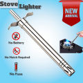 Kitchen Lighter for Gas Stove No Refill Needed Gas Lighter Metallic Spark lighter for stove long lighter for safe ignite stove metal lighter with long shaft stove lighter for gas grill outdoor windproof lighter Silver Stainless Steel Lighter for Gas Stove. 