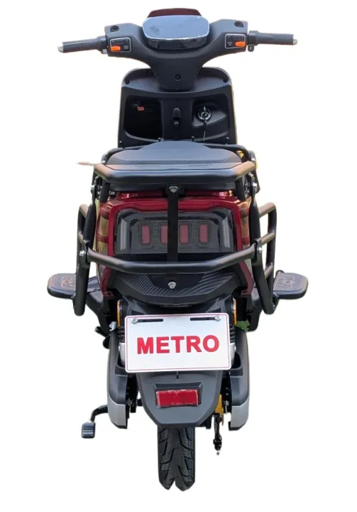 METRO E-Vehicles Crash Guard & Body Protection Bars with Foldable Footrest + Tail Carrier – Compatible with T9 Sport / M6 / Thrill / Dabang Electric Scooter (Set of 1) - Image 4