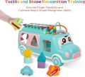 Huanger 3in1 Sorting Shape & musical Xylophone Toy Bus For Baby Toddler Baby Toy Musical School Bus Knocking Piano Car with Shape Puzzles Sensory Toys for Toddlers, Educational Learning Gift for Girls and Boys. 