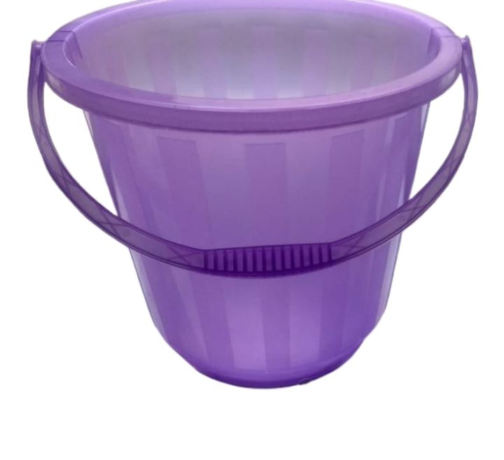 2 Pcs Set Semi Transparent Plastic Bucket Large Balti with Mug Bath Set 30 Liters