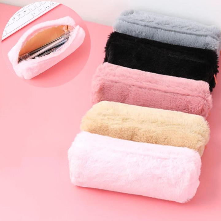 Cute Plush Pen Bag for Girls Large Capacity Pencil Case Stationery