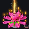 Musical Flower Rotating Birthday Candle With Happy Birthday Sound For Celebration. 