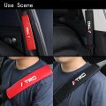 TRD Car Seat Belt Cover Universal Leather Car Safety Belt Auto Shoulder Protector Strap Pad Cushion Cover For Toyota Vios Hilux Camry Harrier Innova Rush Yaris Alphard Hiace Fortuner Vellfire Corolla Cross RAV4. 