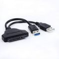 Dual USB 3.0 SATA III Cable 22 Pin Sata to USB Adapter, USB 3.0 to SATA Cable Up to 5 Gbps Support 2.5 Inches Laptop External SSD HDD Hard Drive Adapter Cable. 
