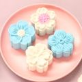 5Pcs/set Mooncake Mold 30g/50g/75g Cherry Blossom Flower Sakura Pattern Moon Cake Mung Bean Cake Hand-Press Stamps Baking Tools. 