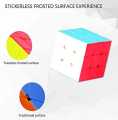 High Speed Sticker Less Magic Puzzle Cube Game Toy, QY Toys Speed Cube Puzzle (Pack of 1), Rubik Cube 3x3 Original High Quality Speed Smooth and Fast Turnin Magic Cube Puzzles Brain Teasers Toys Bright Colors. 