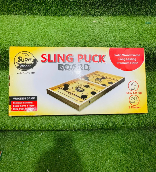 Sling puck board Pucket Game Board Wooden Desktop Hockey Game Fast Sling Puck Game for Kids and Adults