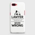Oppo A3s Cover I am a Lawyer Hard Cover- Design 18 Case. 