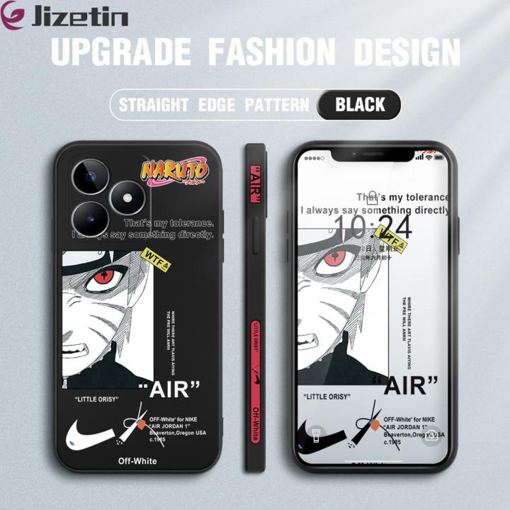 Jizetin for Realme C53 C51 / Narzo N53 Note 50 Back Cover Anime Uzumaki Naruto Design Side Pattern Silicone Phone Case Square Camera Protective Phone Cases