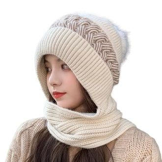 Women%20Winter%20Hat%20Scarf%202%20in%201%20Fleece%20Lined%20Knitted%20Warm%20Hats%20Scarfs%20Set%20with%20Pompom%20-%20Image%208