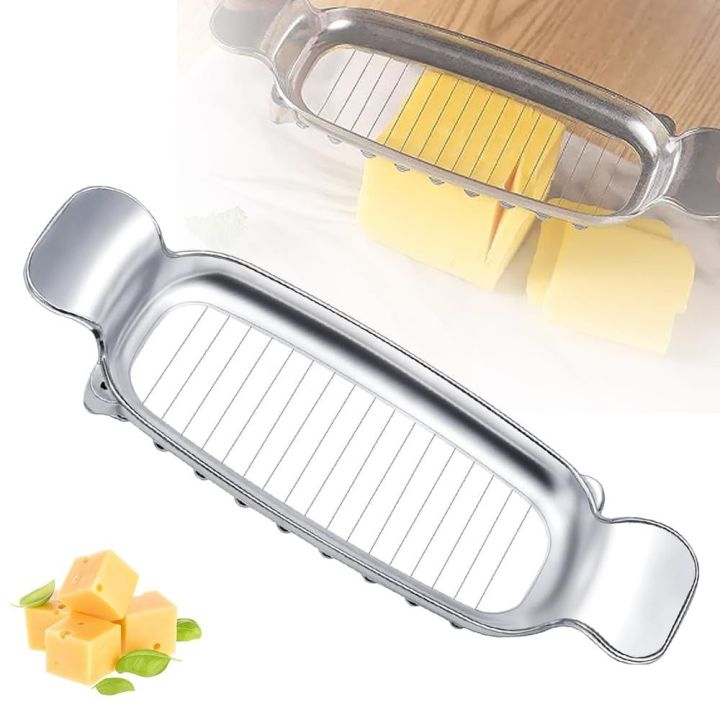 Creativity Stainless Steel Cheese Slicer Handheld Multifunctional Cheese Cut Wire Kitchen Food Tool Cheese Divider