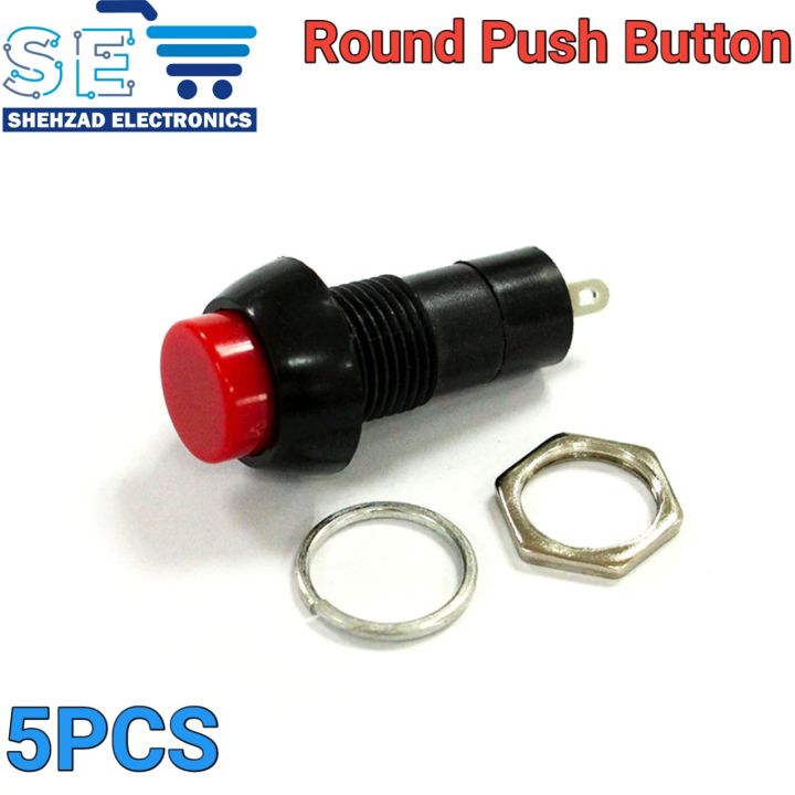 5PCS Round Push Button Switch ON-OFF Self-locking