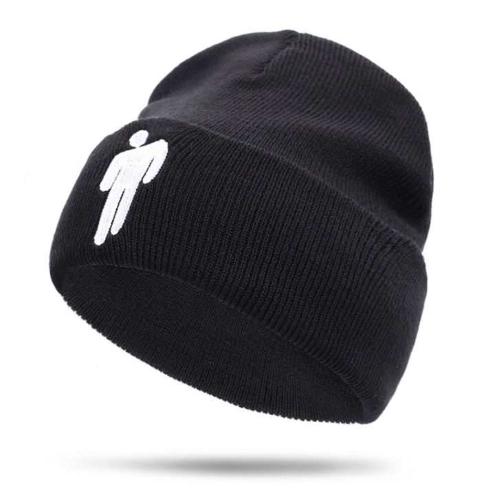Women Embroidery Bonnet Billie Eilish Merch Beanie Knit Hat Solid Hip-hop Cap Jessica