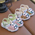 Girls' Spring/Summer Anti Kick Cute Baby 0-3 Year Old Indoor and Outdoor Walking Shoes Soft Thick Sole Baotou Sandals. 