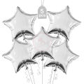SILVER STAR FOIL BALLOON ( PACK OF 5 STAR FOIL BALLOON ). 