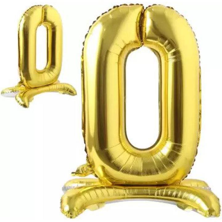 SELF STANDING NUMBER FOIL BALLOON IN GOLDEN COLOR ( 32 INCH IN SIZE )
