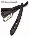 Stainless Steel Black Straight Barber Cut Throat Razor Folding Shaving Shaver Without Blade Fit for All of Razor Blades Professional Barber Manual Folding Beard Razor for Men in Stylish Black Pouch. 