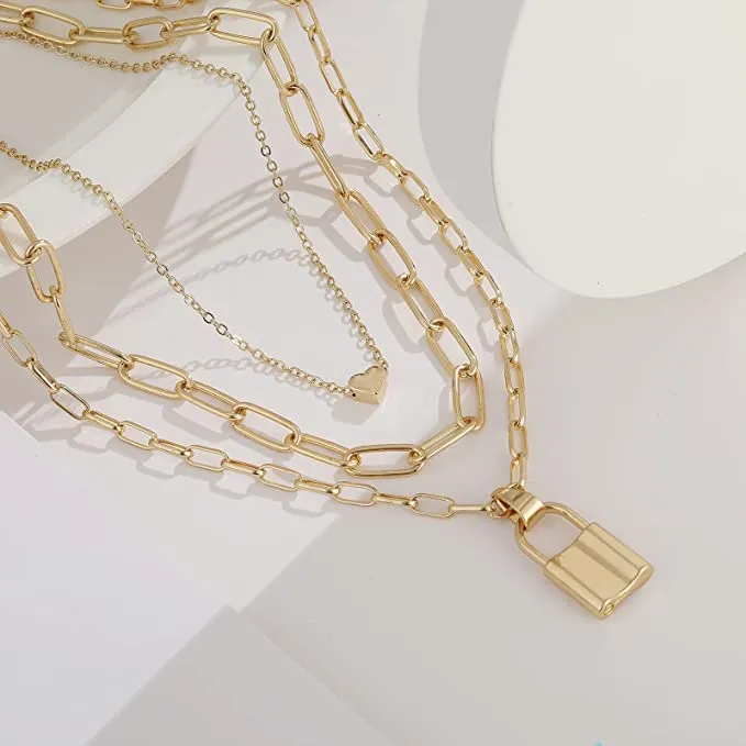 Multi%20Layer%20Lock%20Necklace%20Pendant%20Golden%20Heart%20Long%20Chain%20For%20Girls%20Best%20Gift%20-%20Image%203