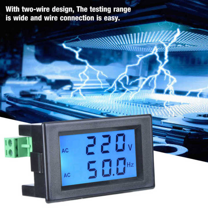 AC Voltmeter Digital Plastic Two-wire 2 times/s LCD Screen for Lab