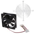 3Pcs 120mm 4.7inch Metal Fan Guard Protective Grill with DC 12V 4 Pin Black Plastic PC Cooling Fan 90mm x 90mm x 25mm. 