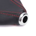 motor tool Black PVC Leather Gear Manual Shifter Shift Boot W / Blue Stitch Universal 4 (Red). 