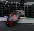 RGB Gaming Mouse With Mousepad 7 Light Breathing Colours In Mouse And Red Medium Size Mouse Pad All Sides Stitched USB. 