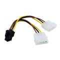 GPU POWER CABLE Molex 4-pin to 6-pin PCI Express (PCI-e) Power Adapter Cable for Video Card ( Branded ). 