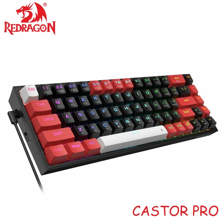 Redragon%20K631%20Castor%20PRO%2065%25%203-Mode%20Wireless%20RGB%20Gaming%20Keyboard,%2068%20Keys%20Hot-Swappable%20Compact%20Mechanical%20Keyboard%20w/Hot-Swap%20Quiet%20Red%20Linear%20Switch%20-%20Image%202