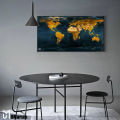 World map Wall frame in wooden. 